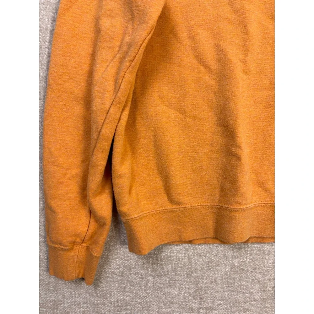 Nike Sportswear Essential Crewneck Sweatshirt Orange White Logo Fleece Womens S